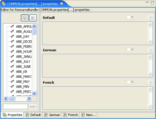 3. The left frame in the view lists all the common properties in the SmartServer Web interface.