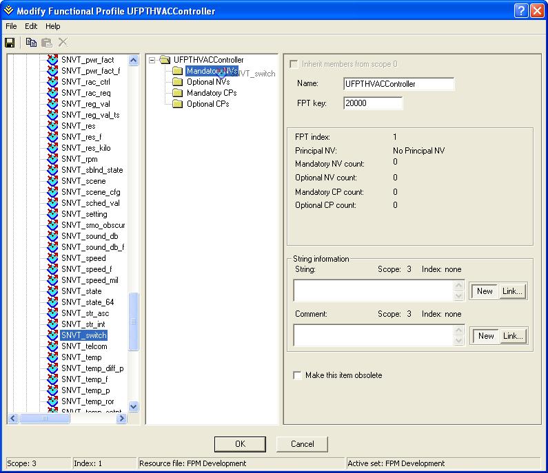 4. The selected data type appears below the folder to which it was added in the Profile (center) pane, and the selected data type can be edited in the Properties (right) pane. 5.