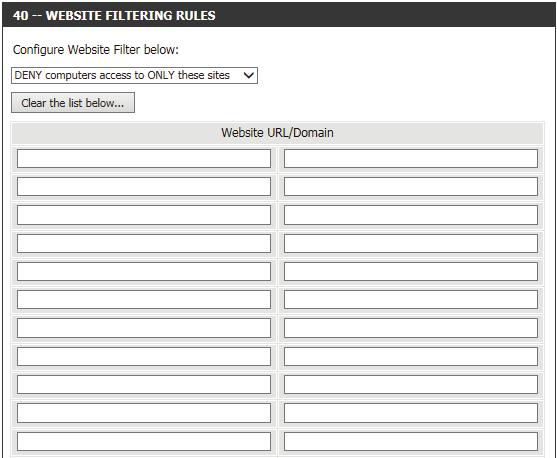 Website Filters Website Filters are used to allow you to set up a list of Web sites that can be viewed by multiple users through the network.