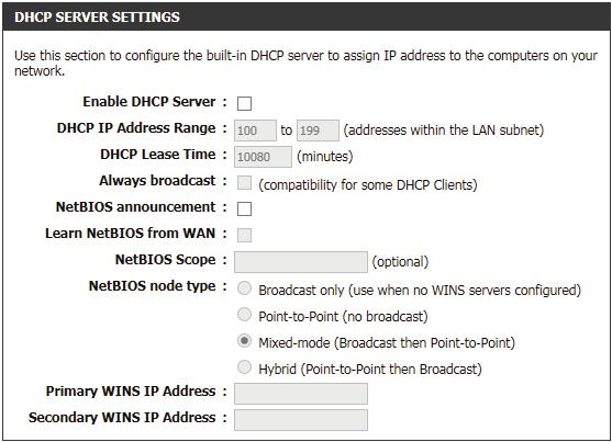 DHCP Server Settings DHCP stands for Dynamic Host Control Protocol. The DIR-816L has a built-in DHCP server.