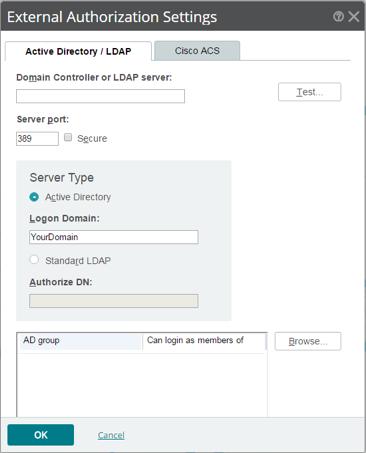 External Authentication WhatsUp Gold allows you to synch authentication with two different types of authentication systems: LDAP o Lightweight Directory Access Protocol (LDAP) Server o Microsoft