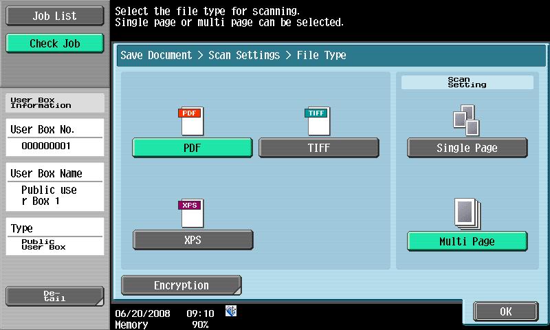 User Operations 3 File style To select the file style to save the scanned data.