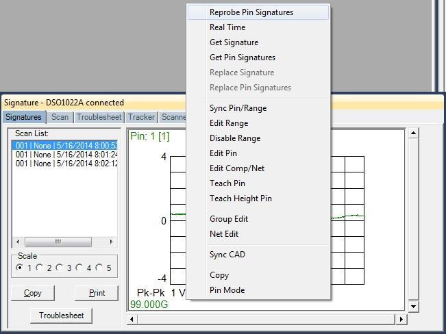 Viewing Signatures Right Click Additional options when viewing signatures can be displayed by right clicking in the signature area.