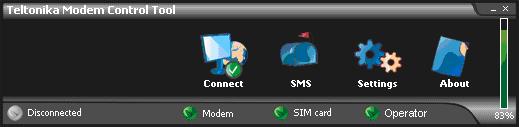 3. To connect to the Internet, click Connect button: 4. The modem starts connecting to Internet after clicking on this button.