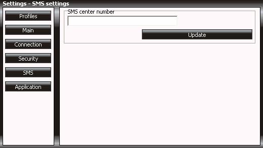 SMS center number is shown in Settings SMS.