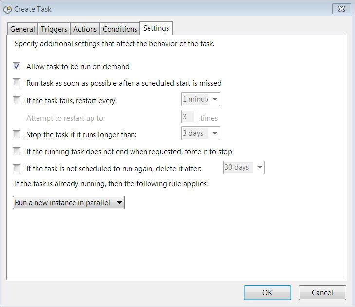 Disabling Windows Fast User Switching Mode The Settings tab opens.