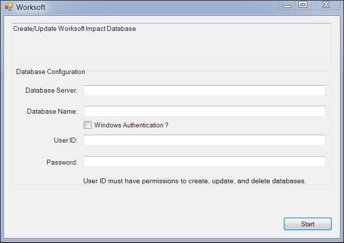 Creating or Updating a Certify Impact Database 4 Do not select the Windows Authentication option. Worksoft Certify Execution Suite does not support Windows authentication.