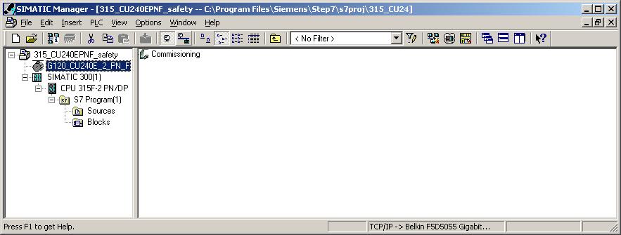 Set the IP address and click OK to insert the selected drive into the project. Figure 1-10 4. Now select the drive and click on commissioning.