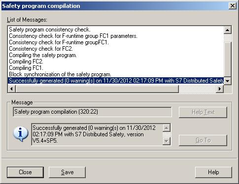Select Download to load the safety program into the CPU. 33. Close the safety program window.