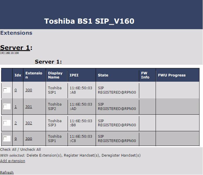 Setup 3. Create corresponding SIP accounts on the Toshiba IP4100 DECT.