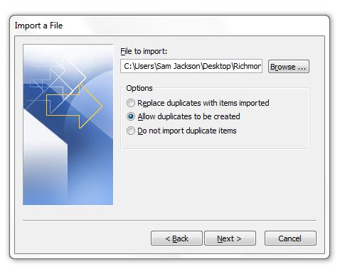 You are now ready to import your Excel Spreadsheet You have now used the Import a File