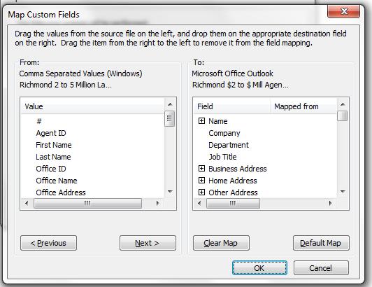 Expand the Name Fields on the Right in Outlook To reveal First Name
