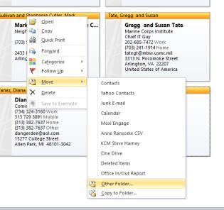 How to Move Contacts in a Subfolder to the Main Contact Folder AND Eliminate Duplicates 1.