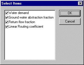 Figure 7-2 Properties dialog Select Items The Time Series Editor displays the data in tabular form and as graphs.