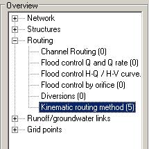MIKE SHE 3.17.7 Routing settings In the Routing > Kinematic Routing Method dialogue you do not need to specify anything.