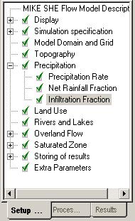 Develop a Fully Integrated MIKE SHE Model 3.18.2 Define infiltration fraction Normally, the amount of infiltration is determined by the infiltration rate of the top layer of the soil.