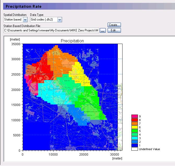 In the Precipitation Rate dialogue: Choose Spatial Distribution = Station based Choose Data Type = Grid Codes (.dfs2) Press and pick the file:.\model Inputs\Maps\Precipitation.
