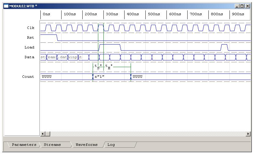 Graphical Waveform Editor 6. Click OK to close the dialog. Refer to the diagram below for an example. This data stream was created using the settings shown here.