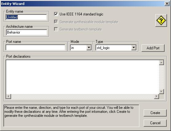 VHDL Simulation 2. Click Module Wizard to display the Entity Wizard dialog box. Note For details on the other buttons in the New Module dialog box, see 2.4 Using the Test Bench Wizard on page 2-17; 3.