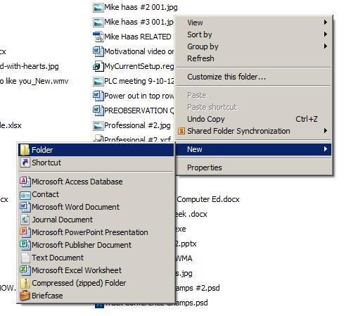 Create Folder With Right Click Open window where new folder is needed.