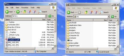 Moving or Copying Documents Easily move documents from one window to another (i.e. flash drive to B: drive).
