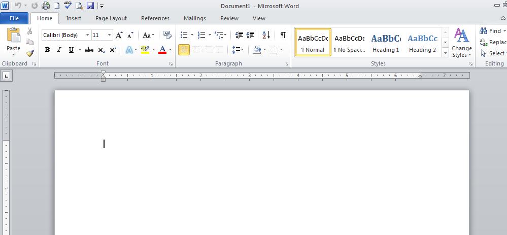 Starting Up Word Double click on Word icon.