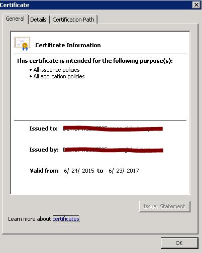 4. Click on Certificate