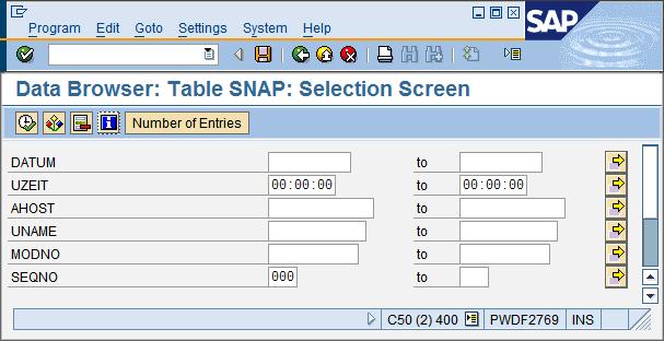 1.3 Setup Procedure 1.3.1 Example use-case To demonstrate the setup of the Table Entry Counter we choose a simple use-case: Goal is to count the total number of short dumps (runtime errors) in the managed system.
