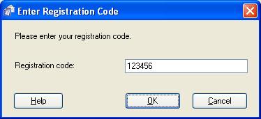 in the registration form. Step 7: Press the OK button to register your system.