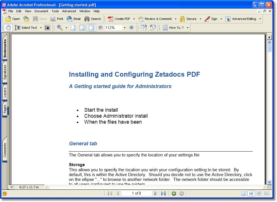Using Zetadocs PDF 8.