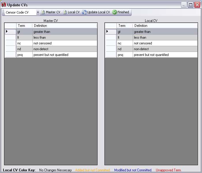 7.0 UPDATING THE ODM CONTROLLED VOCABULARIES ODM Tools includes functionality to update the controlled vocabulary tables within a local ODM database.
