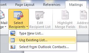 Open up Microsoft Word (2007 or later), and click on the Mailings tab on the top. 5.