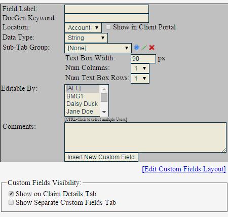 Custom Fields Admin Creating a New Custom Field Sometimes you get information about an account that SimplicityCollect does not have a field for, yet you need that information stored.