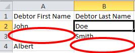IMPORTING ACCOUNTS TO PRE-EXISTING CLIENTS: In order to import accounts to a pre-existing client, the clients name in the file must be identical to the Clients "Short Name" in Client
