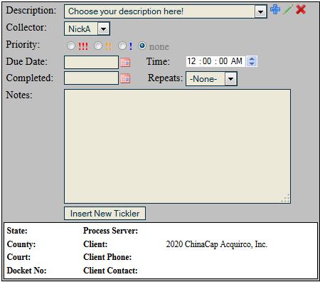 Ticklers The Ticklers section is used to create ticklers or reminders for specific accounts. Ticklers can appear on the home screen and are filterable so that you will not lose track of your accounts.
