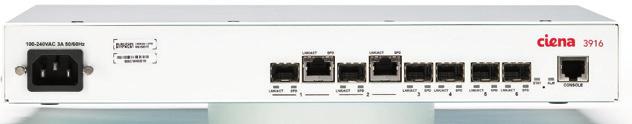 ACTIVEDGE 3916 SERVICE DELIVERY SWITCH Features and Benefits > Provides advanced Carrier Ethernet and low TCO, powered by Ciena s SAOS > Supports 2 GbE NNI/UNI Small Form-factor Pluggable (SFP) ports