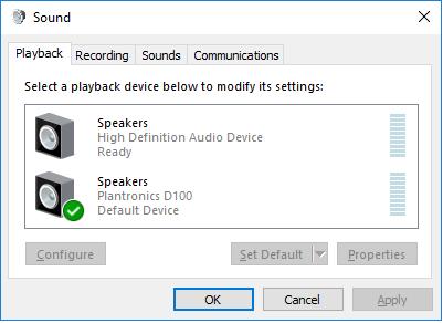 6. Configure Avaya Equinox for Windows Connect the D100 USB adapter to a USB port on the desktop PC