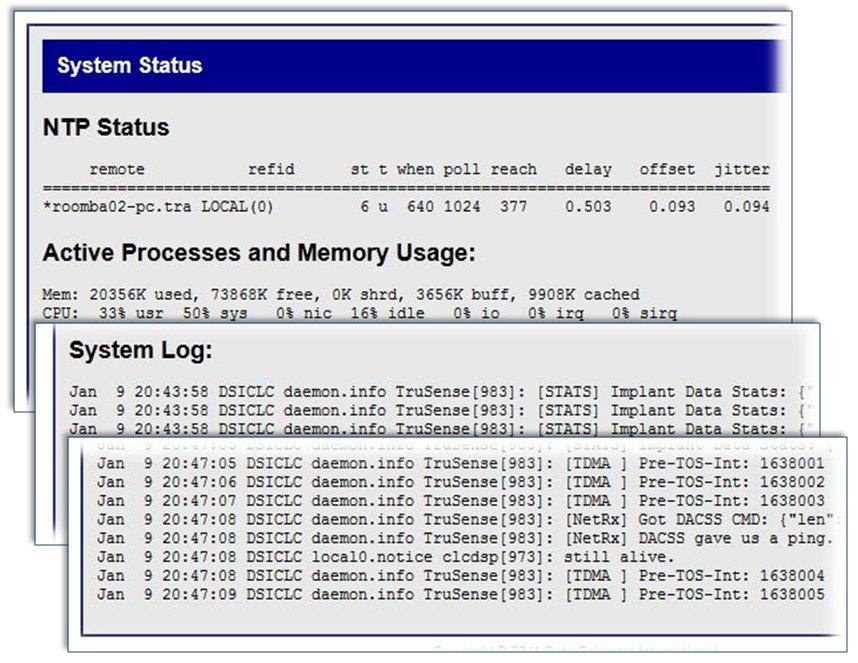 System Status The System Status is a continuously updating log file of the CLC s communication activity. It can be used to monitor communication issues in the event of discontinuities.