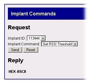 The implant will not report with a Hex value at the bottom of the screen.