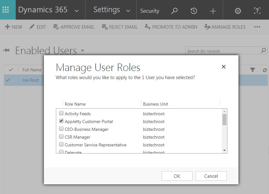 Assign User Role: To manage the user roles, navigate to Settings -> Security -> Users. Now select the users whose roles are to be managed and click on MANAGE ROLES.