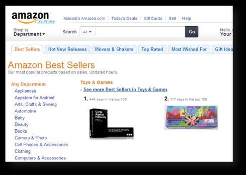 Trick #3: Amazon Crazy Money Making Machine 1. Search for a Hot Amazon Product: There is a really great section on Amazon where you may find the best selling products in every category. http://www.