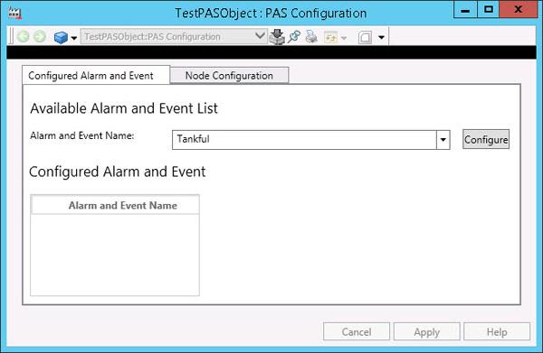 Section 2 Installation and Configuration PAS Configuration Aspect PAS Configuration Aspect PAS Configuration aspect is used to configure announcement details for Alarm and Event list aspects on a