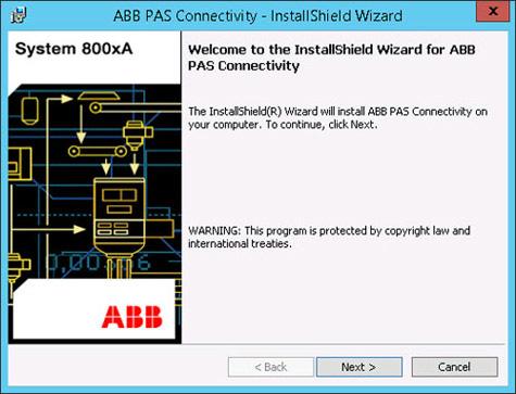 Appendix A Manual Installation Install ABB PAS Connectivity Install ABB PAS Connectivity 1. Insert the ABB Public Address System Installation Media into the CD drive.