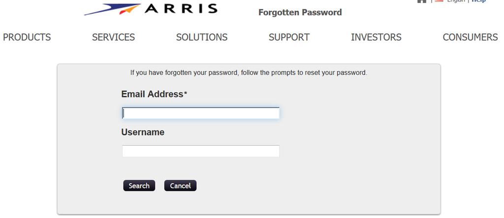 2. Enter your Email Address and Username: Click Search.