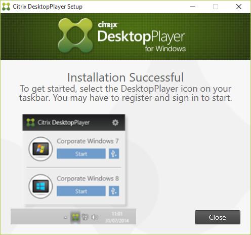 3. Once the installation finishes, click Close to complete it. In some cases, a restart of the host may be required.