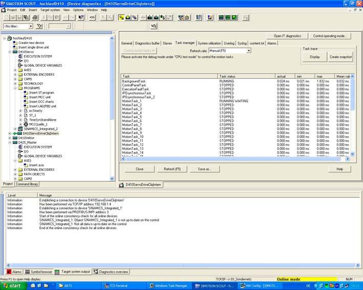 Working with the SIMOTION Task Profiler 4.