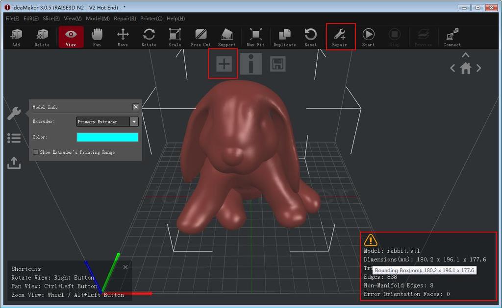 3 Let s Print! As you have finished the installation, now you can start your first print. Here are some basic steps. 3.1 Import.STL files Click the button "+" to import STL files.
