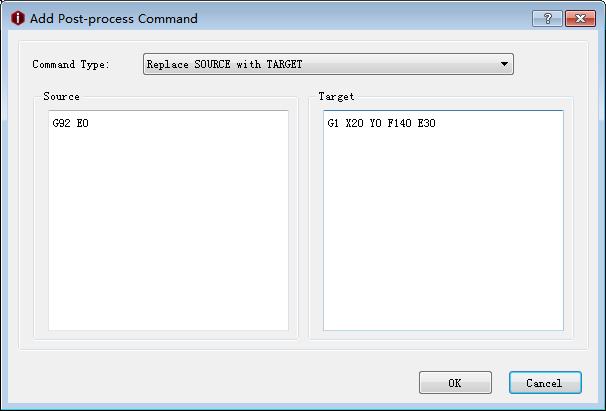 Figure 5.80: Insert the occurrences into Source and Target tab. Figure 5.81: The Post-process Command tab.