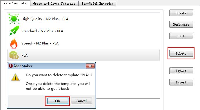 5.1.4 Delete Template Delete refers to removing selected template.