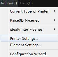 8 Printer settings 1. Edit the parameters of your printer.
